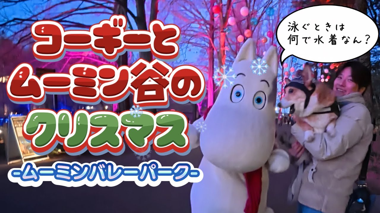 【ムーミンバレーパーク】コーギーと一緒にクリスマスの妖精さんを探しに行こう！
