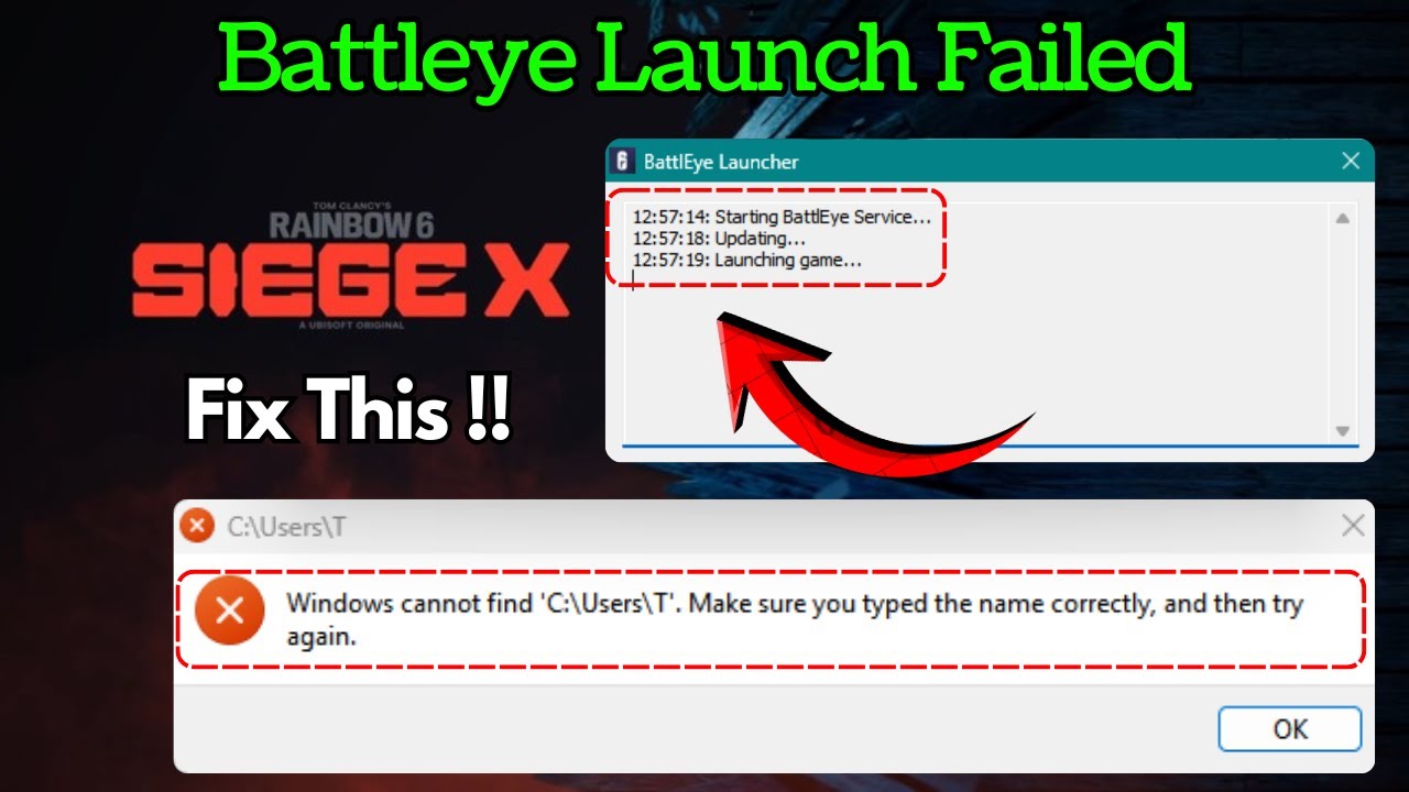Исправлена ​​ошибка запуска Rainbow Six Siege Battleye, приводящая к сбою Windows при поиске пути.
