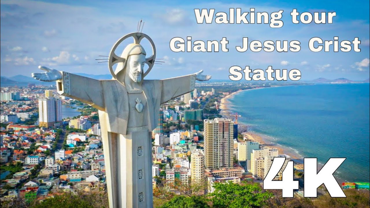 Walking tour to the Giant Jesus Christ Statue | Vung Tau, Vietnam | 33min | 4K HDR