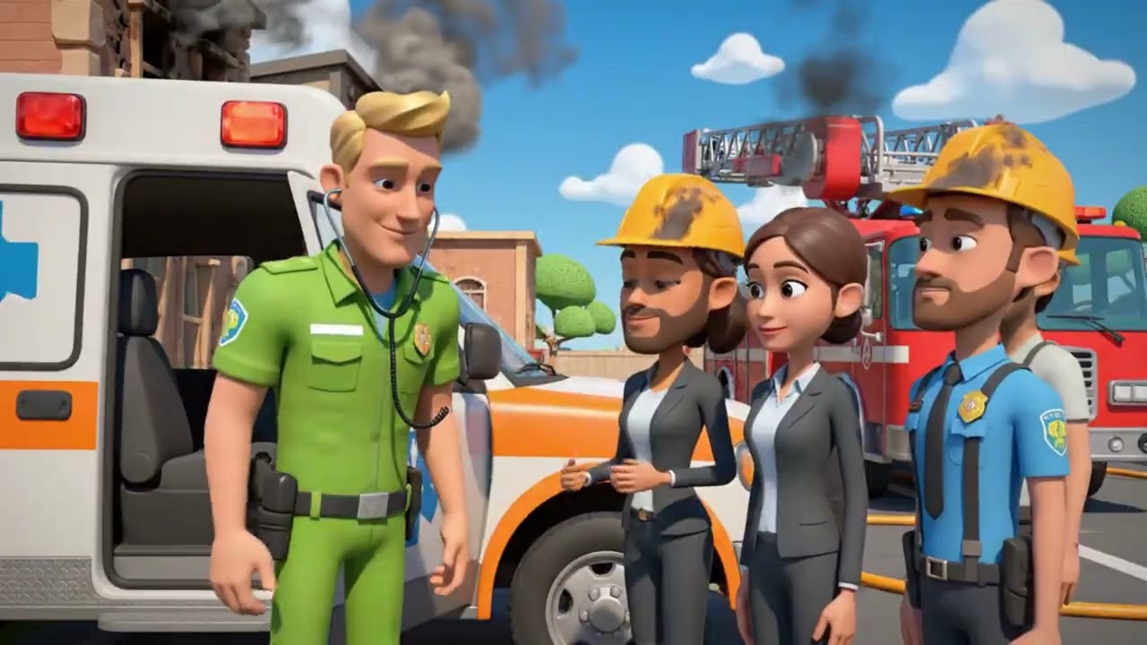 The City in Flames and Hope from Police Cars, Fire Trucks, and Ambulances