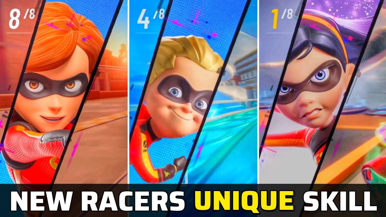 Disney Speedstorm | Mrs.incredible, Dash & Violet Racer Unique Skill Showcase Gameplay | Season 11
