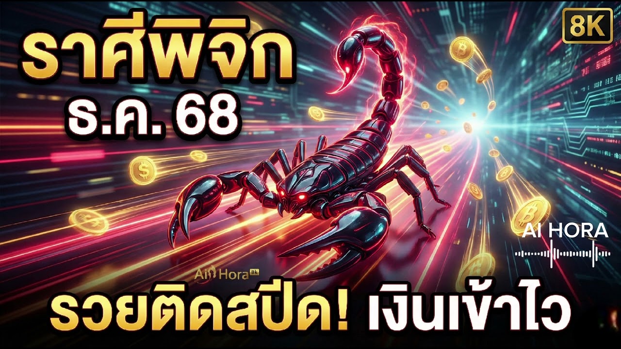 ราศีพิจิก ธ.ค. 68 | เงินสะพัด! รับโชคใหญ่จาก | AI Hora