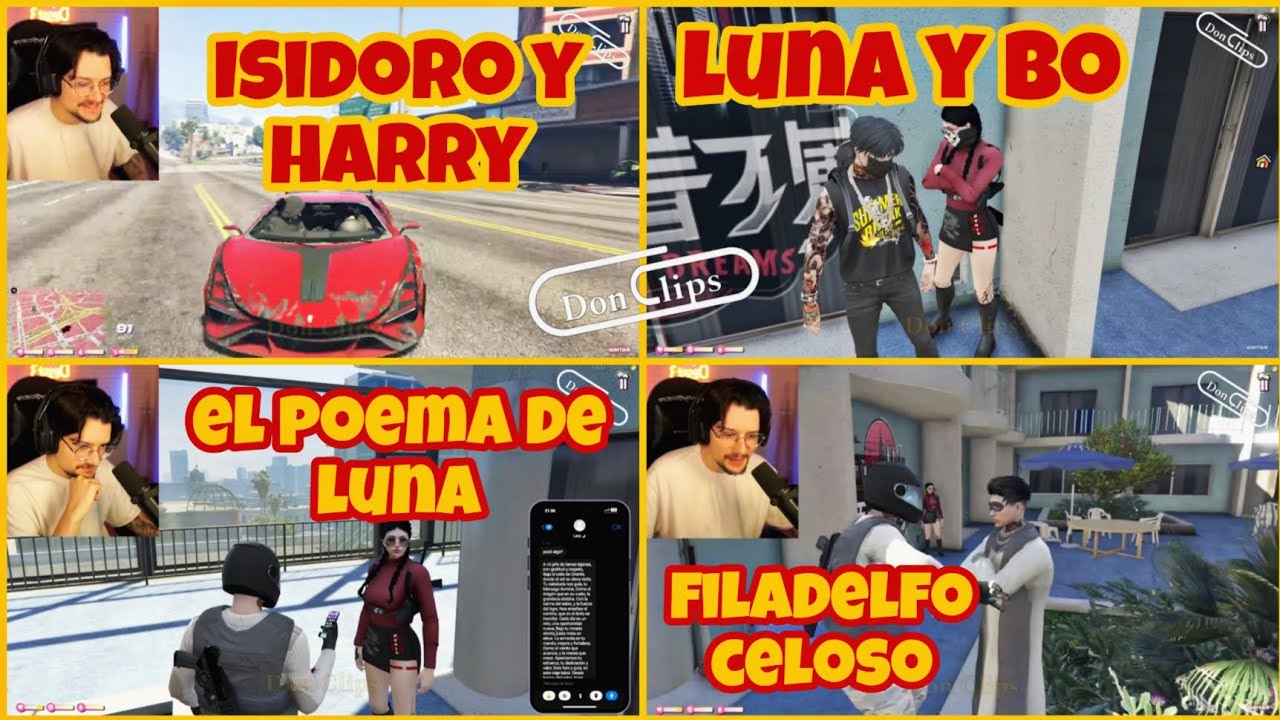 LUNA le da un POEMA a BO, FILADELFO CELOSO, ISIDORO y HARRY (Nexxuz)