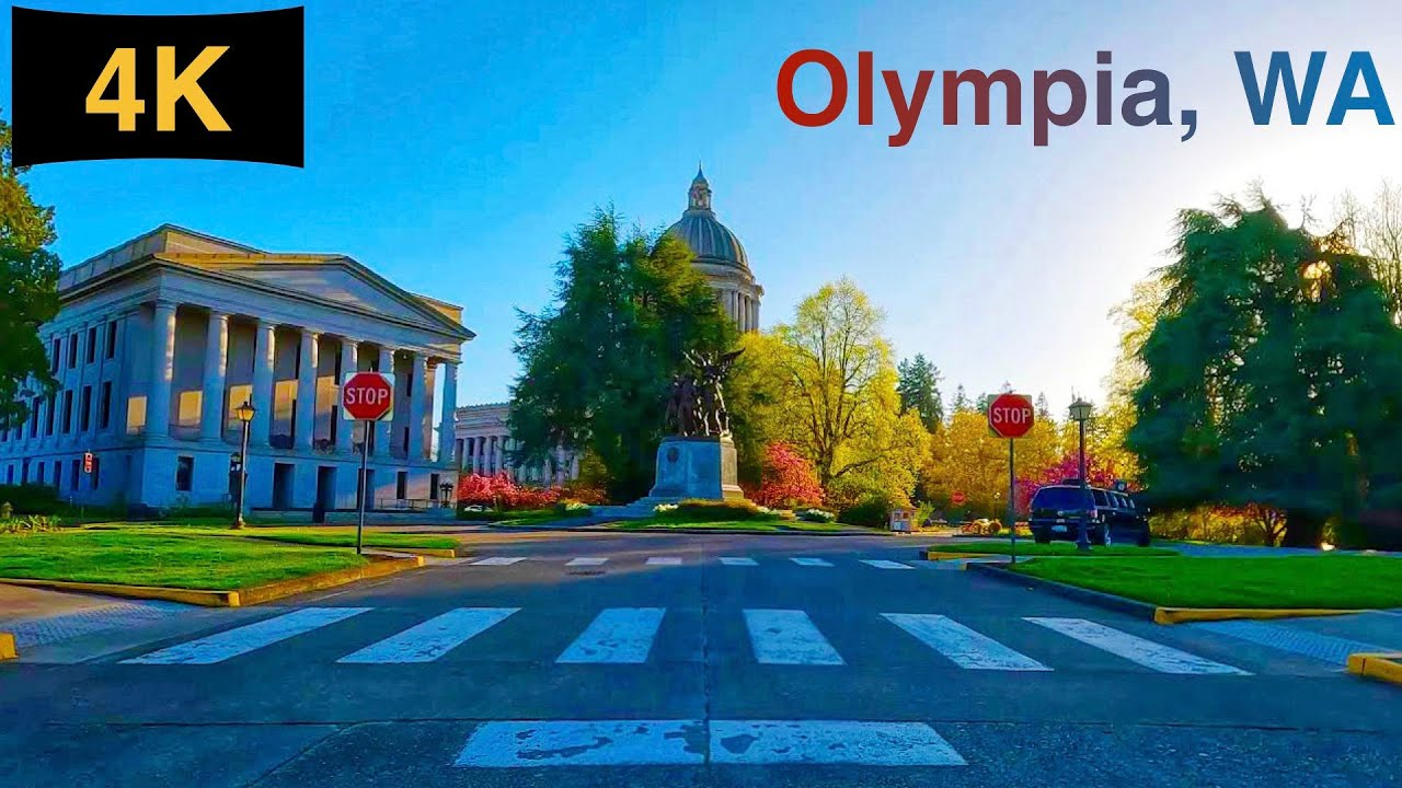 Downtown Olympia, WA Driving Tour in Spring 2023.