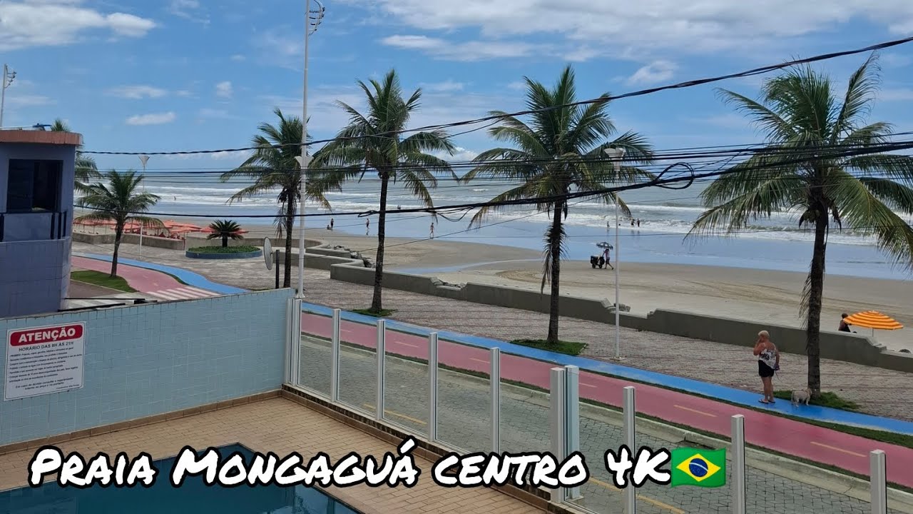 BR 🇧🇷 Praia Mongaguá sp 🏖 Que segredos esconde este paraíso?🤔 caminhada 4K .