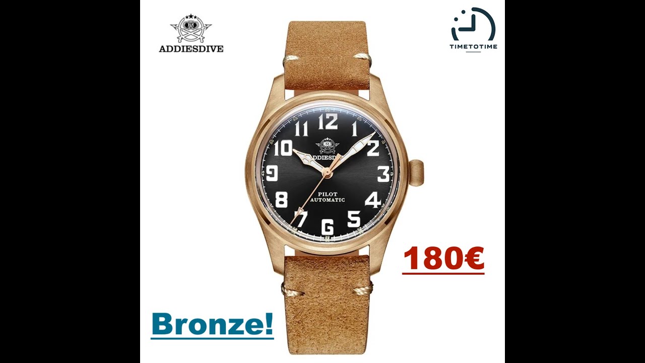 Miglior orologio economico in bronzo. ADDIESDIVE Pilot Bronze