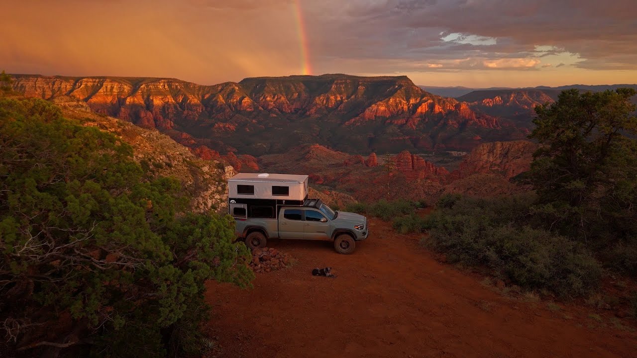 Solo Camping with 4 Dogs - Peaceful, Overlook Camp, With a Rainbow