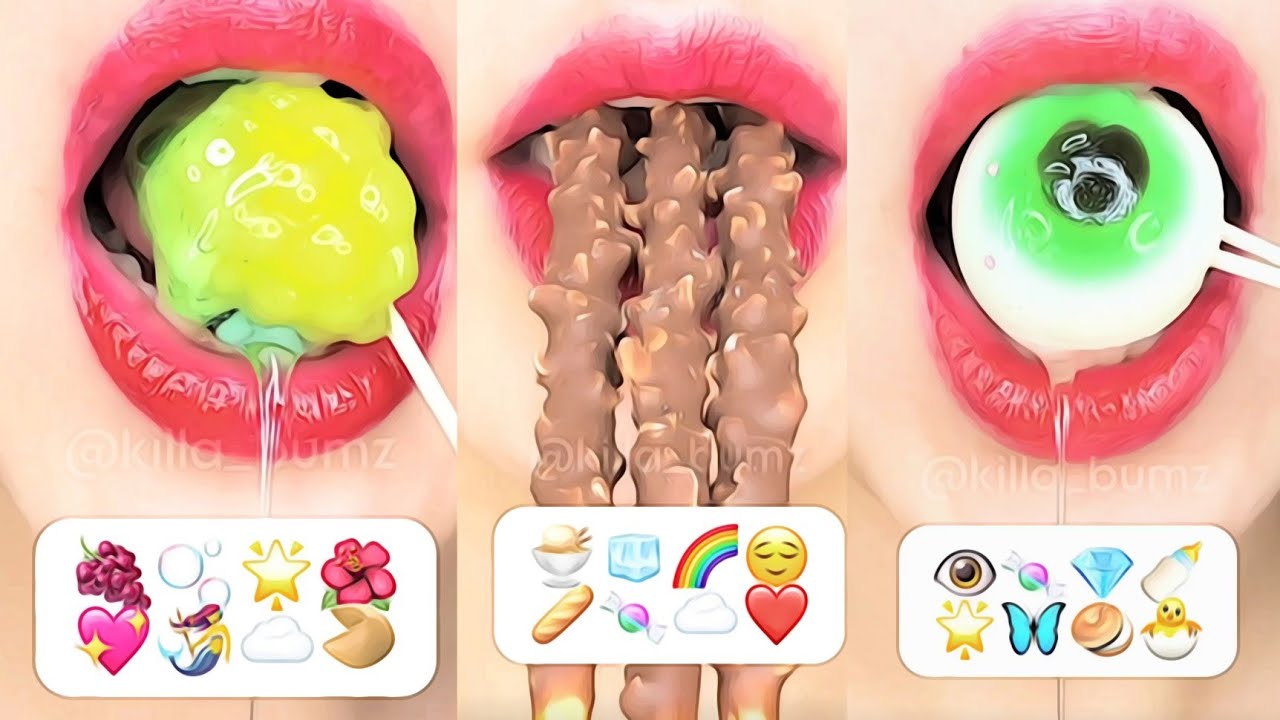 [ASMR] compilation eating emoji 🏹❤️‍🩹 || original video by:@Sunny_EATING_