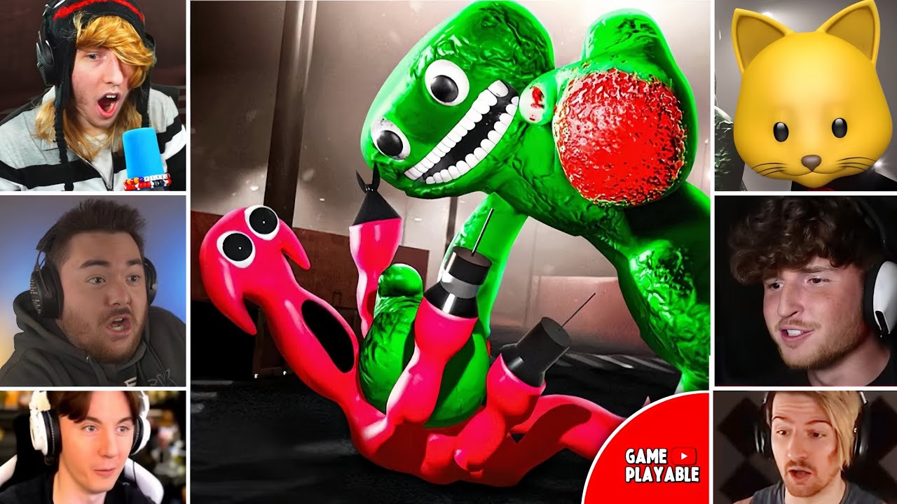 YouTubers React To Jumbo Josh Fight Scene | Garten of banban 7