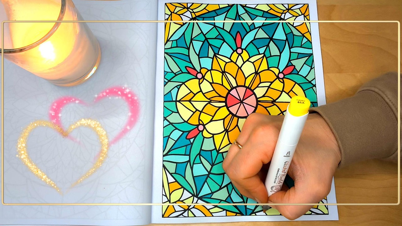 Relax & Unwind 🌸 Mandala Coloring for Stress Relief | Calm Your Mind #stressreliefmusic #calmingart