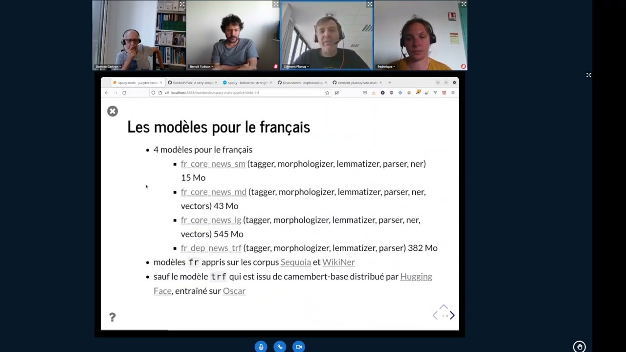 Tuto@Mate#44 La bibliothèque Python Spacy présentée par Clément Plancq. Spacy bibliothèque de TAL.