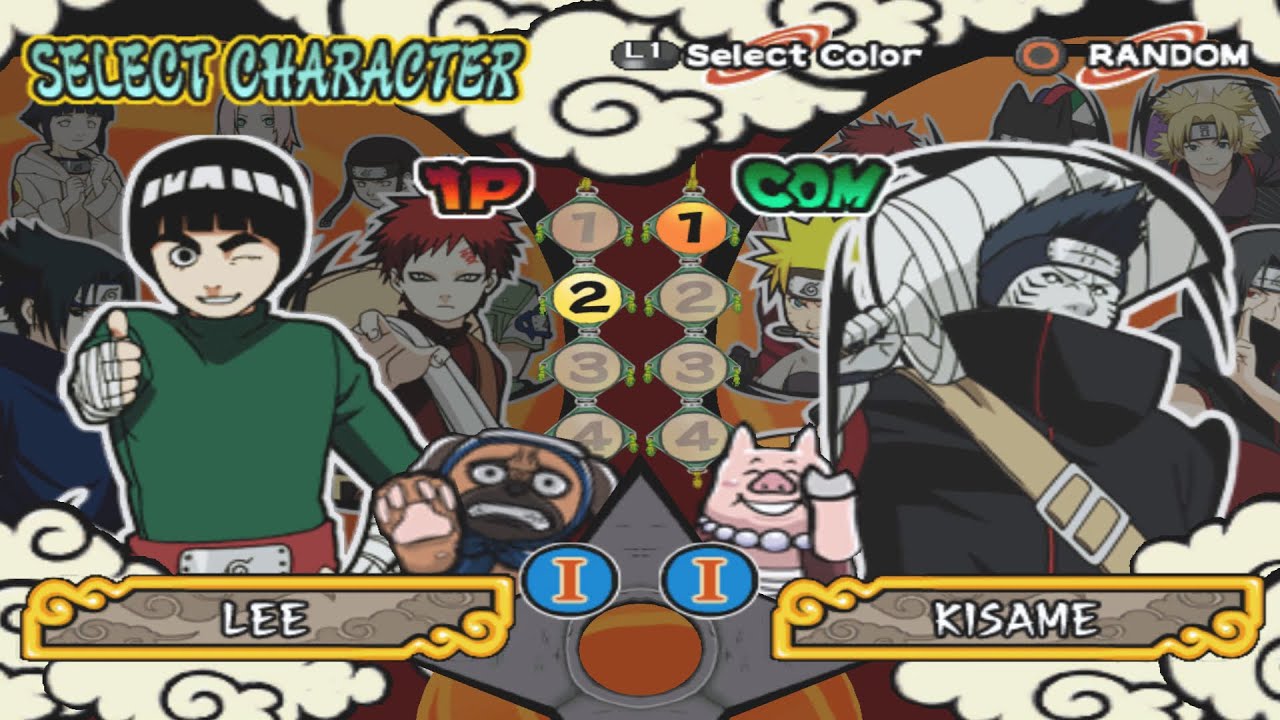 Equipe Guy (Clássico) VS Kisame (INSANE) - Naruto Shippuden Ultimate Ninja 4