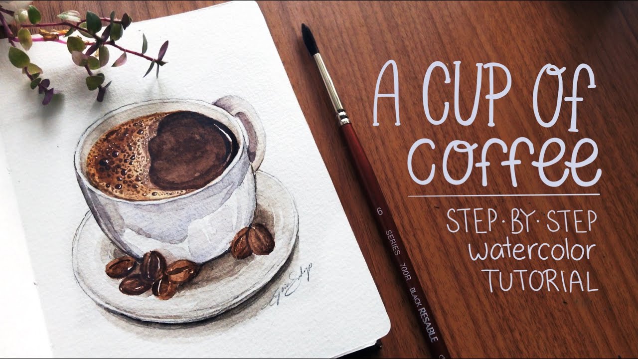 Урок по акварели «Чашка кофе» // Новая страница Ko-fi