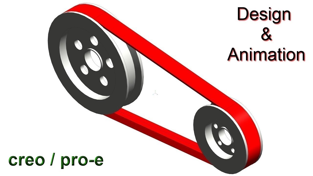 Creo Tutorial#9 | Design and motion analysis | Belt and Pulley mechanism.