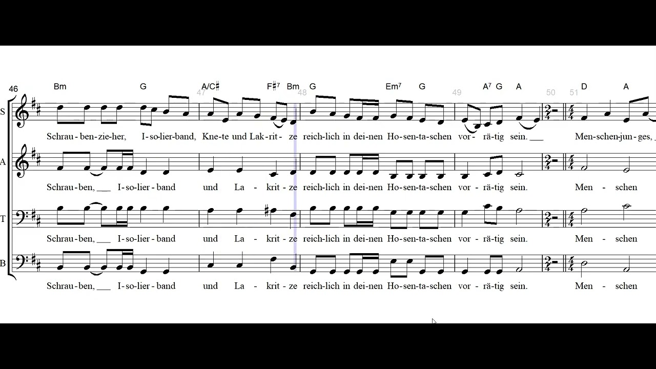 Menschenjunges - alle Stimmen (T. u. M.: Reinhard Mey/ Arr.: Heinrich Herlyn)