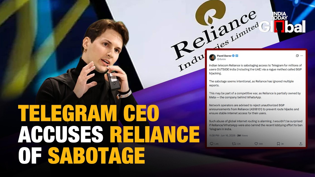 Telegram CEO Accuses Reliance of Sabotage as India Ban Sparks Questions Over WhatsApp Rivalry