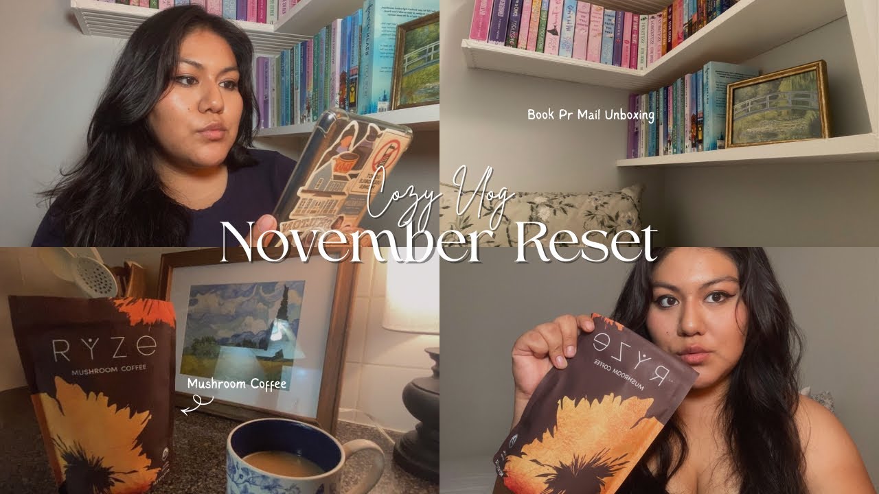 November Reset Vlog 🍂|Bookshelf Makeover 📖| Ryze Mushroom Coffee 🍄| Restock Essentials💄#booktubetbr 