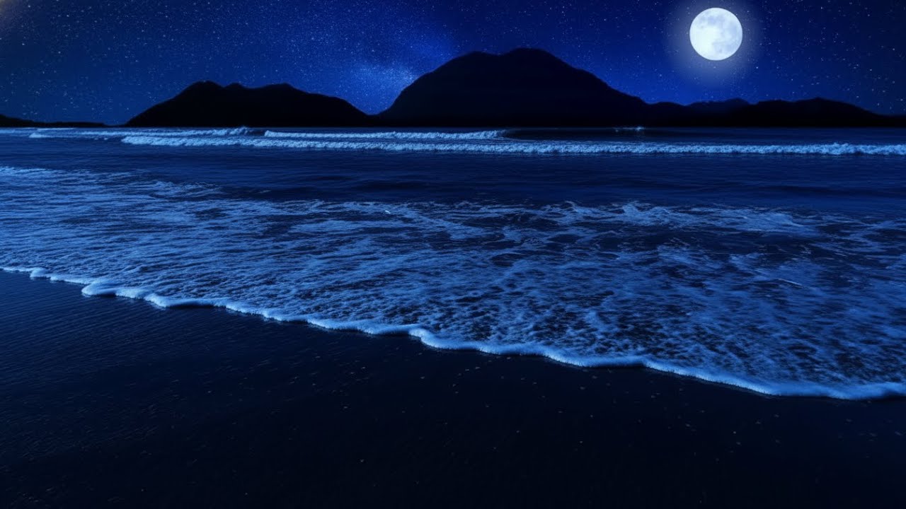 Fall Asleep Instantly 🌙 Moonlit Ocean Waves • Deep Sleep & Relaxing Beach ASMR