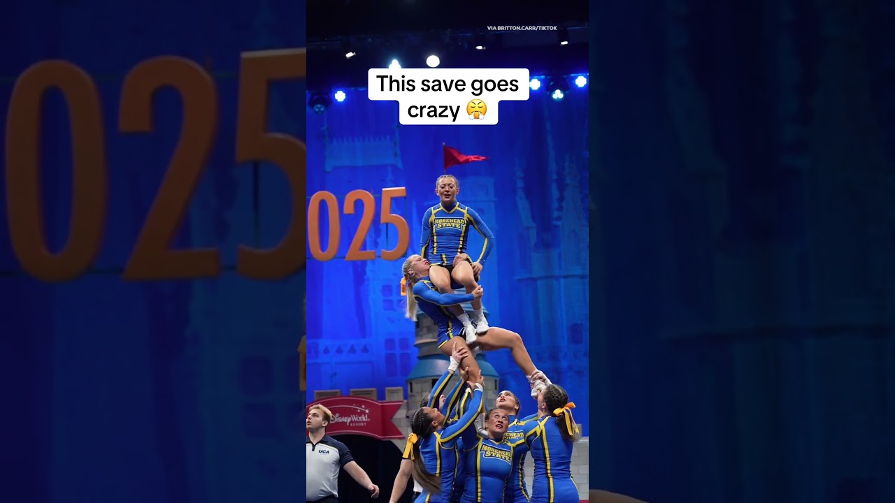 When her teammate said &ldquo;I got you&rdquo; she MEANT that👏 (via britton.carr/TT) #cheerleading #impressive