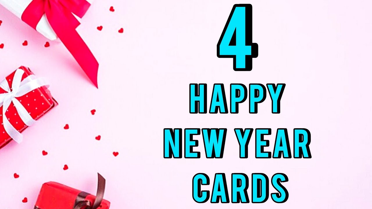 4 DIY New Year's Greeting Cards! | How to make a new year greeting card