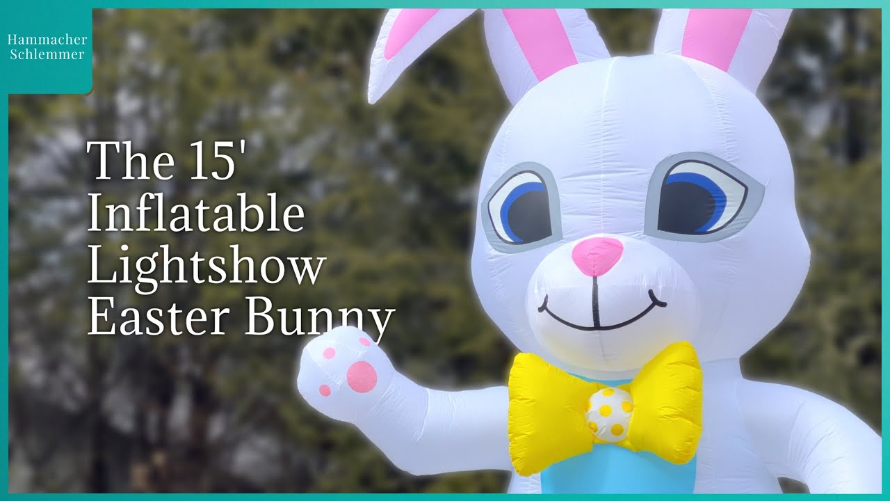 15FT LIGHTSHOW EASTER BUNNY Inflatable Review! (Hammacher Schlemmer Exclusive)