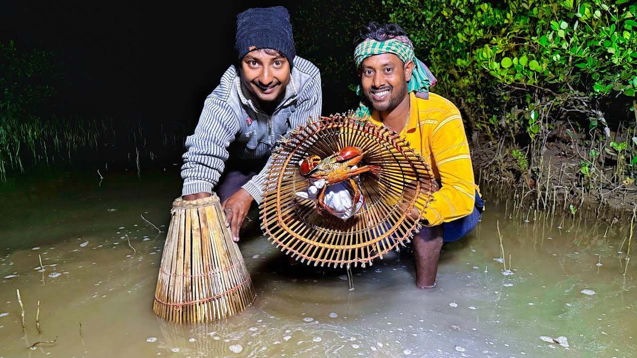 ইউটিউবের ইতিহাসে প্রথমবার সুন্দরবনে,পোলো চাপা দিয়ে কাঁকড়া ধরলাম sundarban crab catching!!!