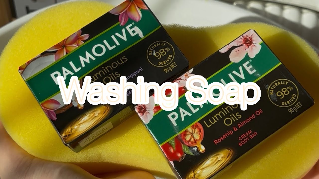 Palmolive Soap🥥🍅🌸🌺#สบู่ปาล์มโอลีฟ #soapasmr #soaplove #washingsoap #Mon_eymy_Asmr 