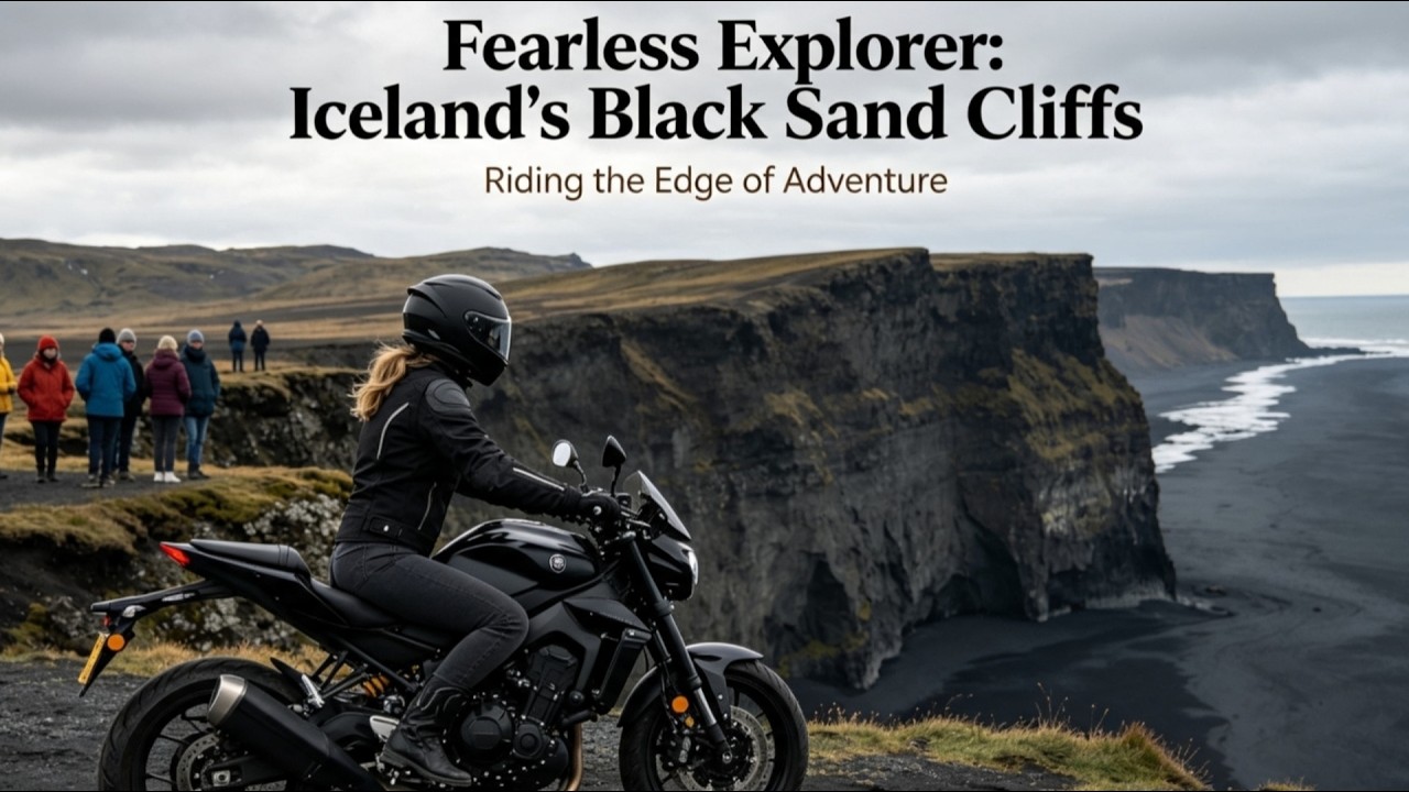 Iceland Black Sand Cliff Motorcycle Ride | Ultimate Explorer Vlog