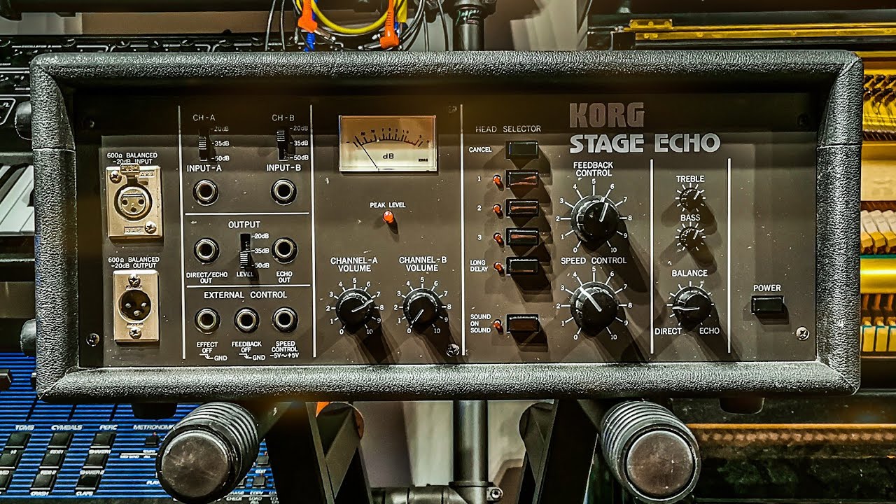 Tape delay, tape modulation and tape loops with the Korg SE-500 Stage Echo from 1977!