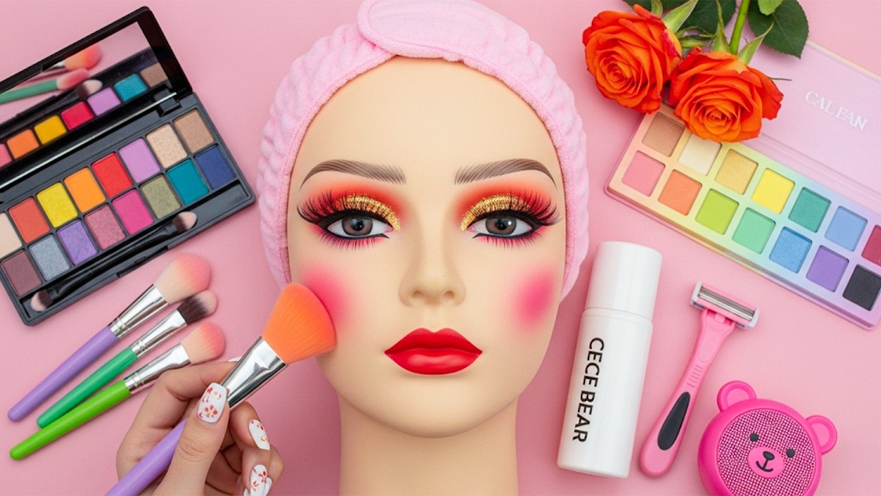 ASMR Makeup Fake on Mannequin (No Talking)