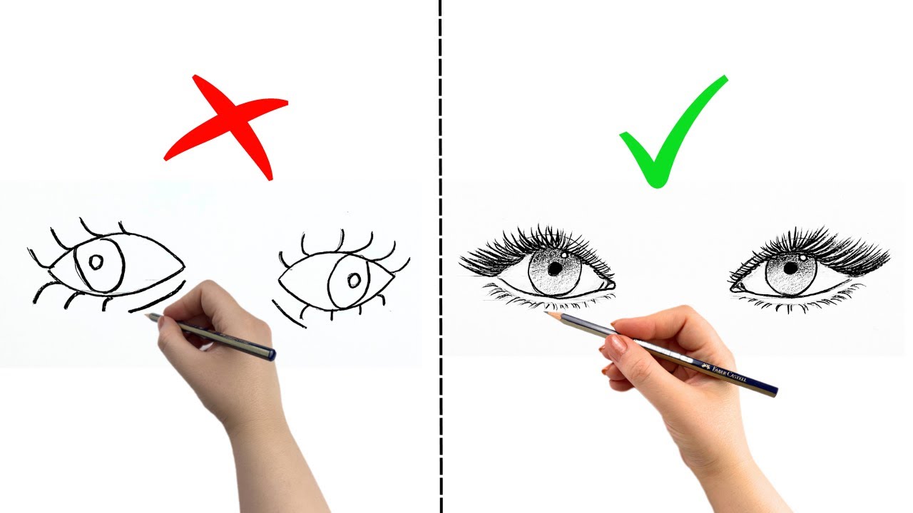 آموزش طراحی دو چشم|چگونه دو چشم هماهنگ طراحی کنیم؟