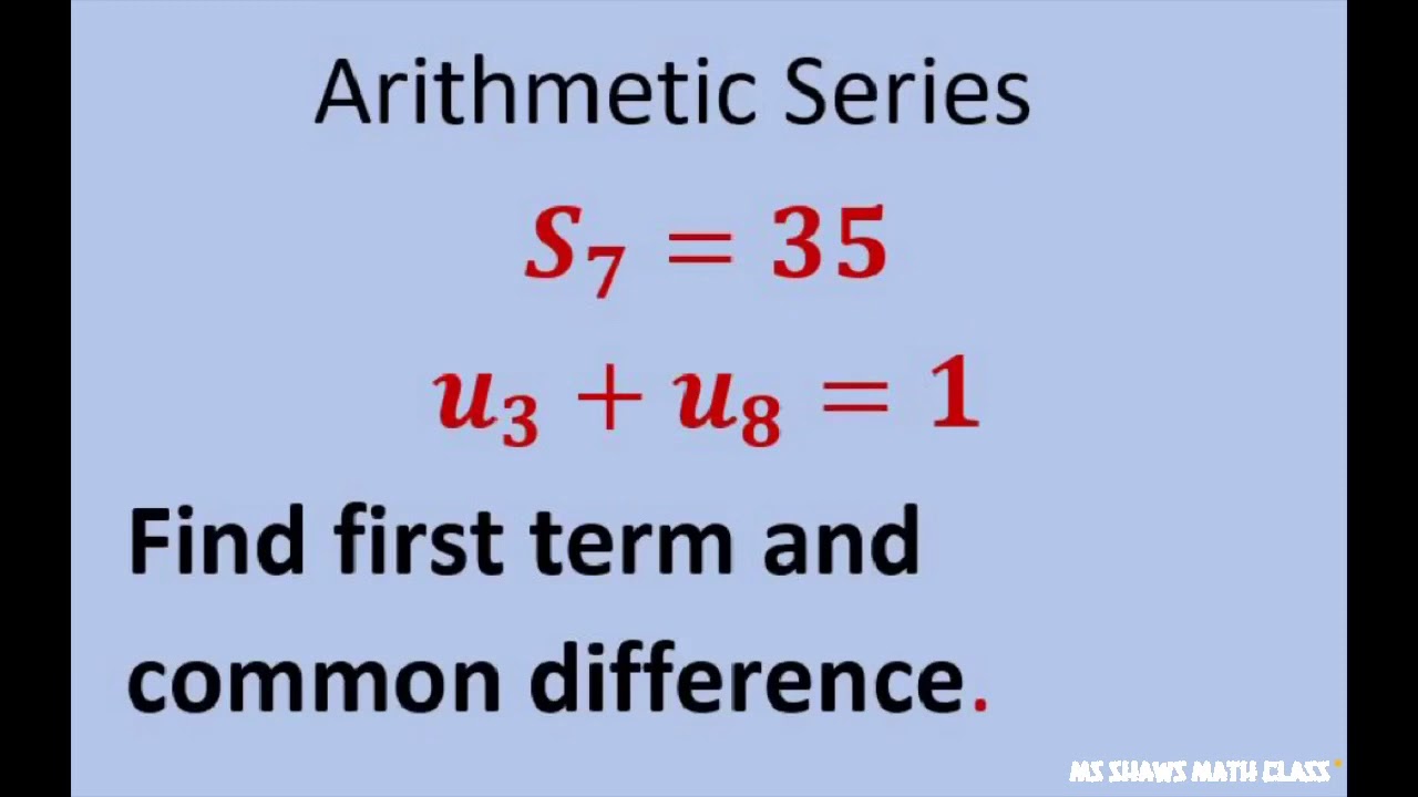 Sum of  first 7 terms Arithmetic Series  is 35 and the 3rd plus 8th term is 1. Find 1st term and d