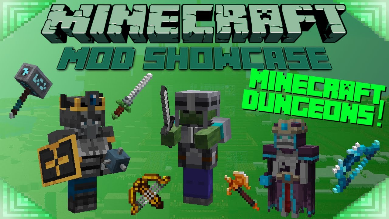 MINECRAFT DUNGEONS (Minecraft Mod Showcase) MOBS & GEAR!