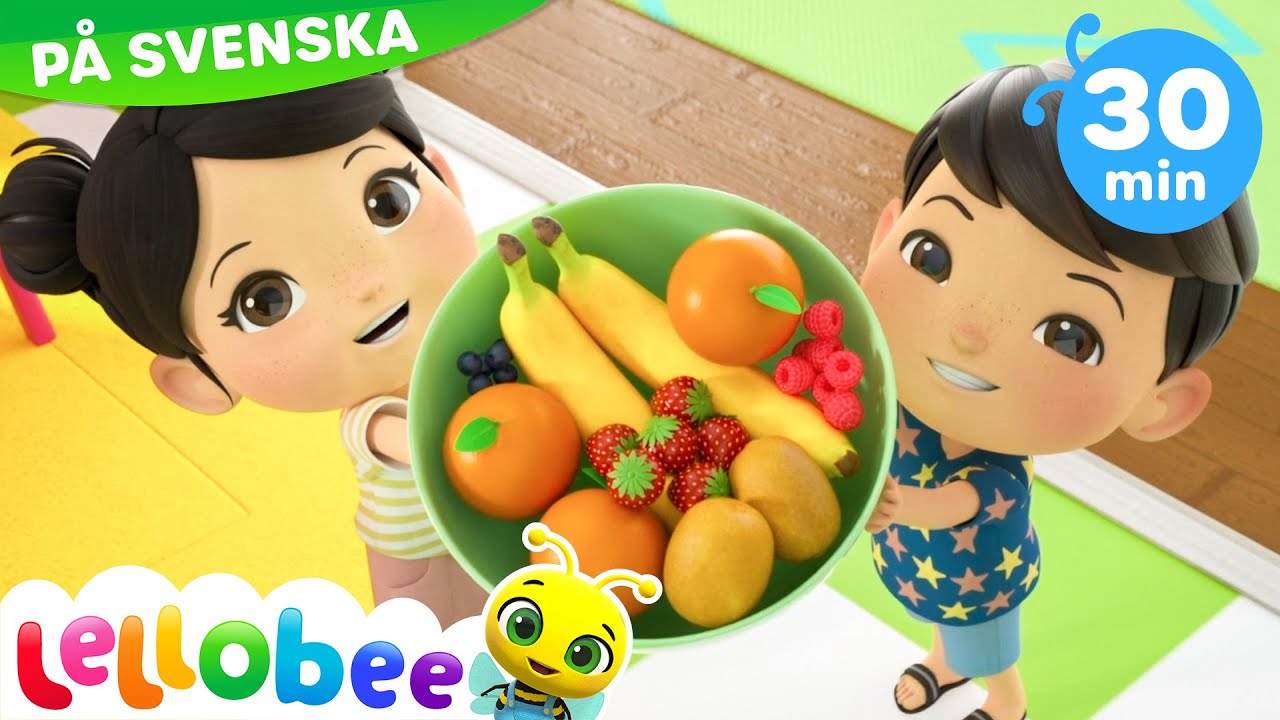 Så här gör vi när vi mixar frukt | Lellobee Svenska | Barnsånger | Inlärningsvideor för barn