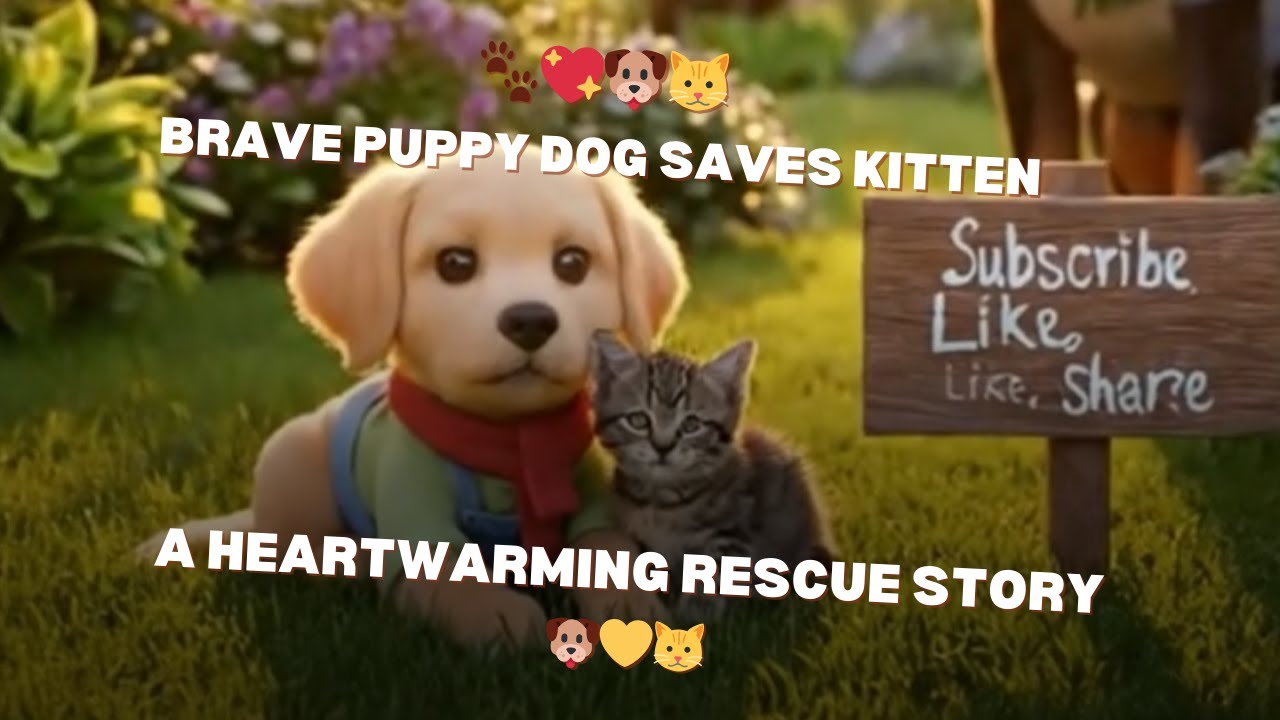 🐾💖🐶🐱Brave Puppy Dog Saves Kitten: A Heartwarming Rescue Story 🐶💛