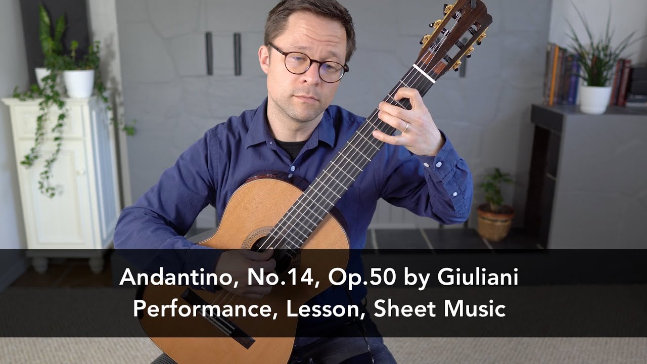 Andantino, No.14, Op.50 by Giuliani and Lesson for Classical Guitar