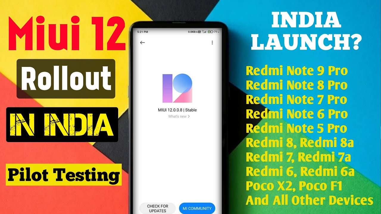 MIUI 12 INDIA LAUNCH | MIUI 12 STABLE ROLLOUT FOR INDIA | MIUI 12 NEXT PILOT TESTERS | MIUI 12 INDIA