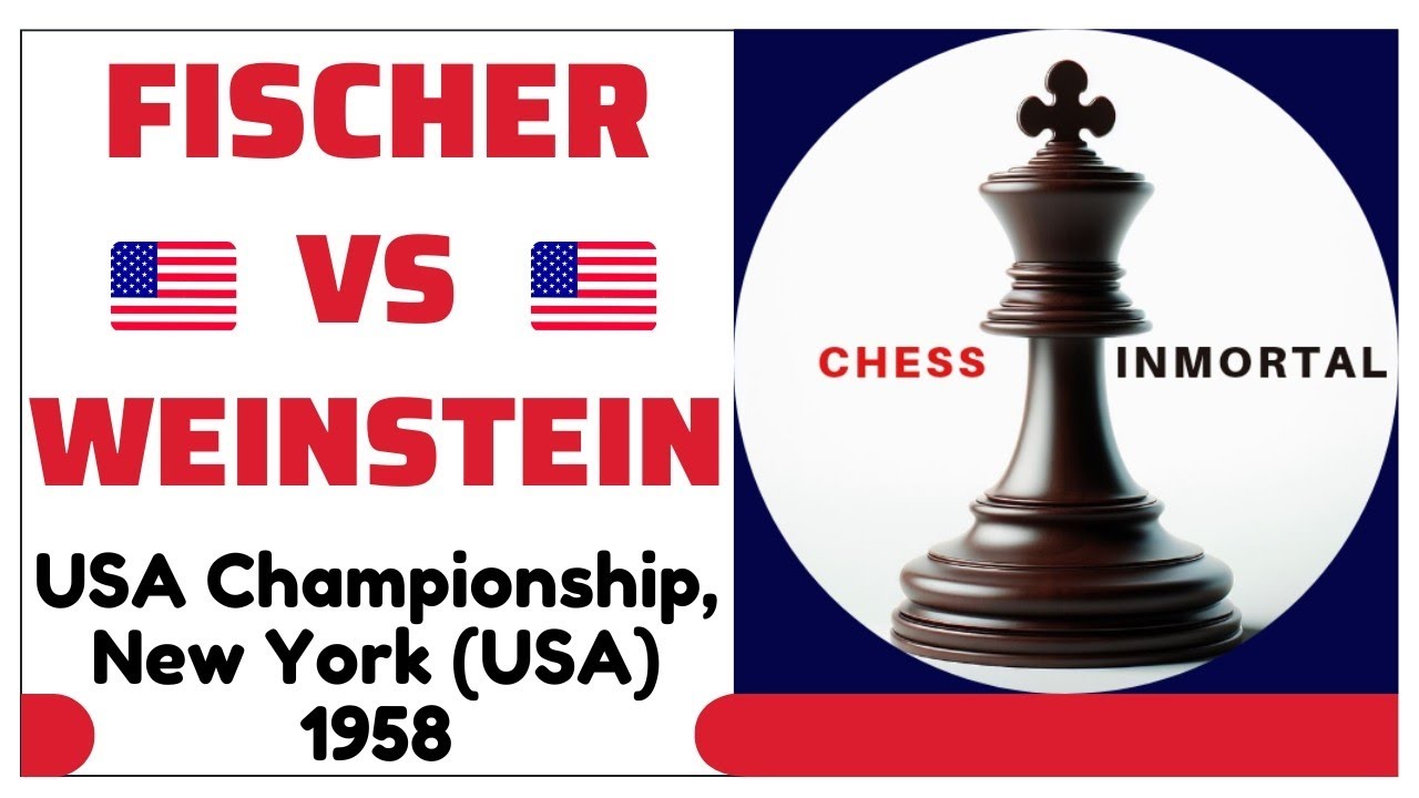 Bobby Fischer vs Raymond Weinstein. USA Championship, New York (USA) 1958.
