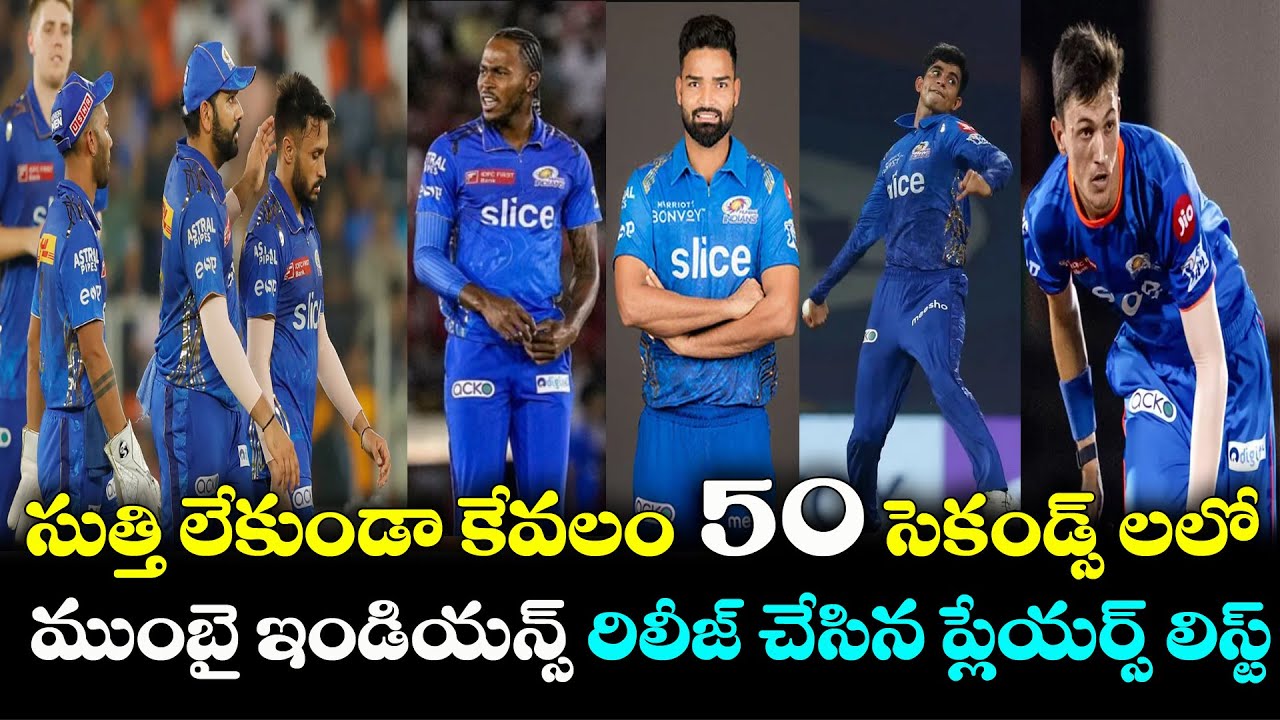 Mumbai Indians Team Released Players Final List | MI | IPL 2024 Updates