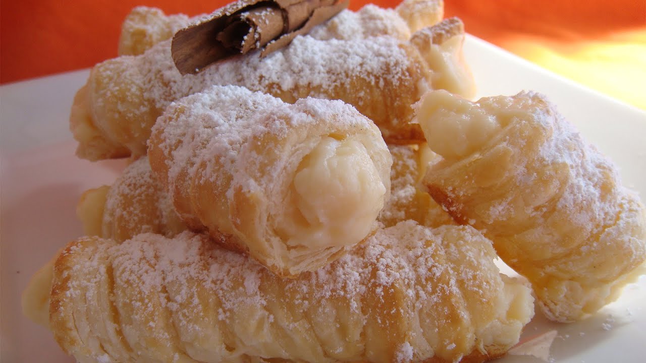 CANUTILLOS DE HOJALDRE Y CREMA PASTELERA # 298 #