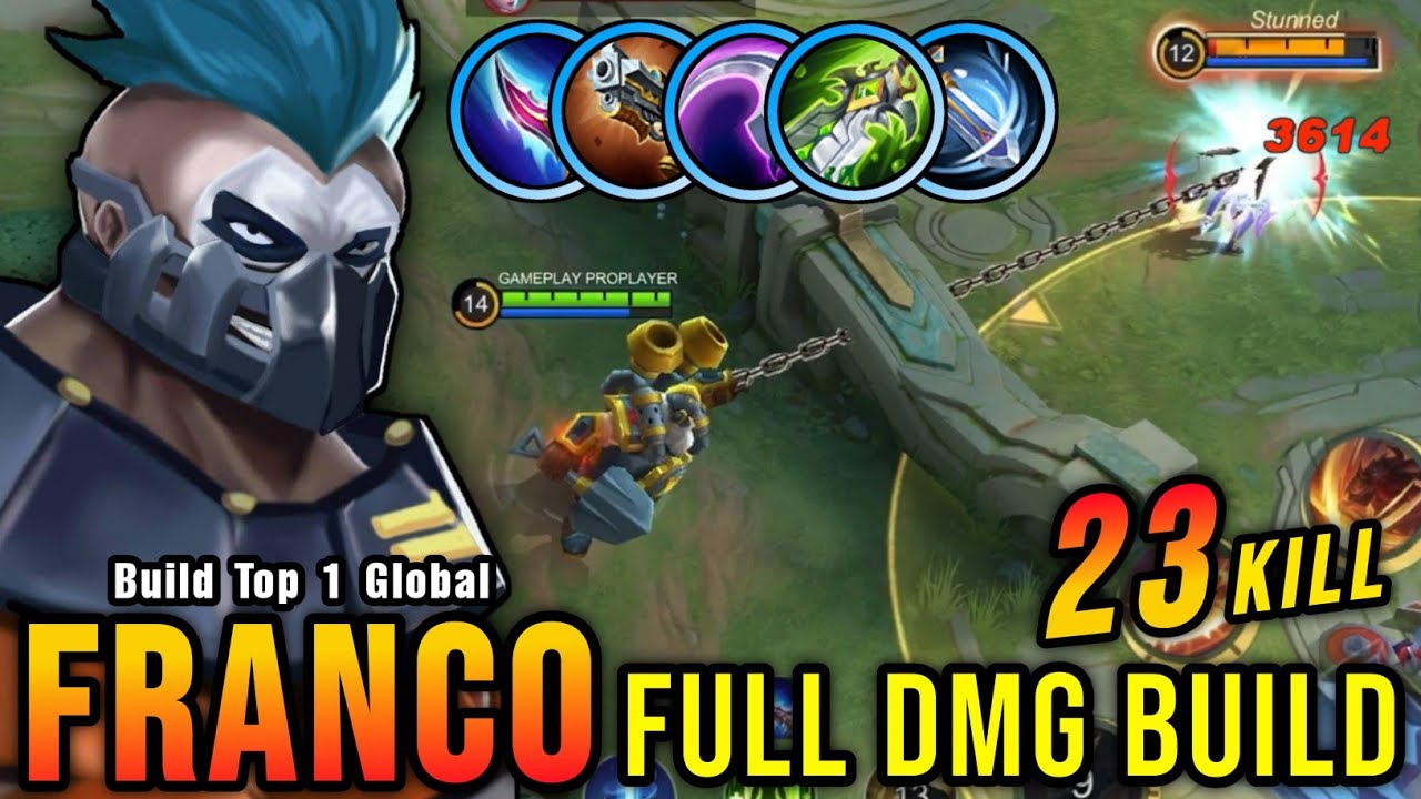 23 Kills!! Offlane Franco Full DMG Build is Broken!! - Build Top 1 Global Franco ~ MLBB