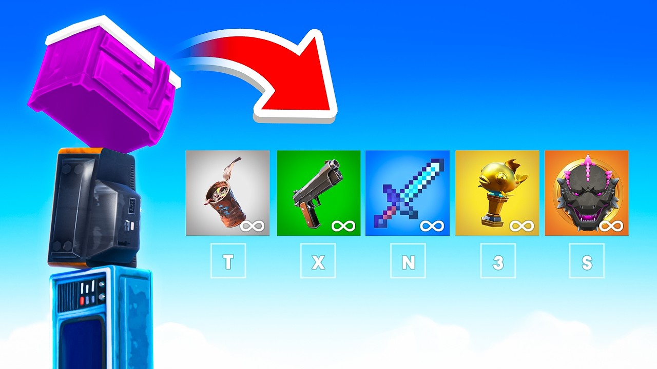 Fortnite, но СТОЛПЫ дают вам СЛУЧАЙНЫЕ ПРЕДМЕТЫ!