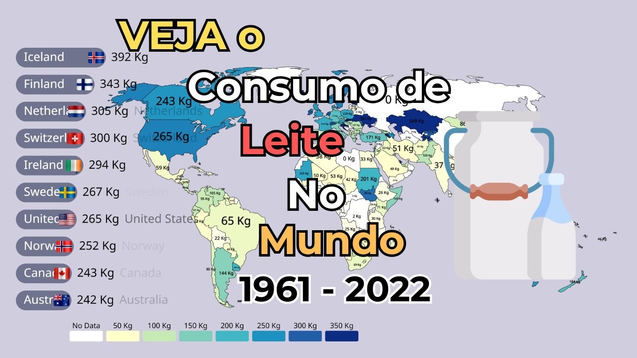 Quem mais CONSOME LEITE no Mundo? 🥛 Evolução Histórica (1961-2022) 🌍