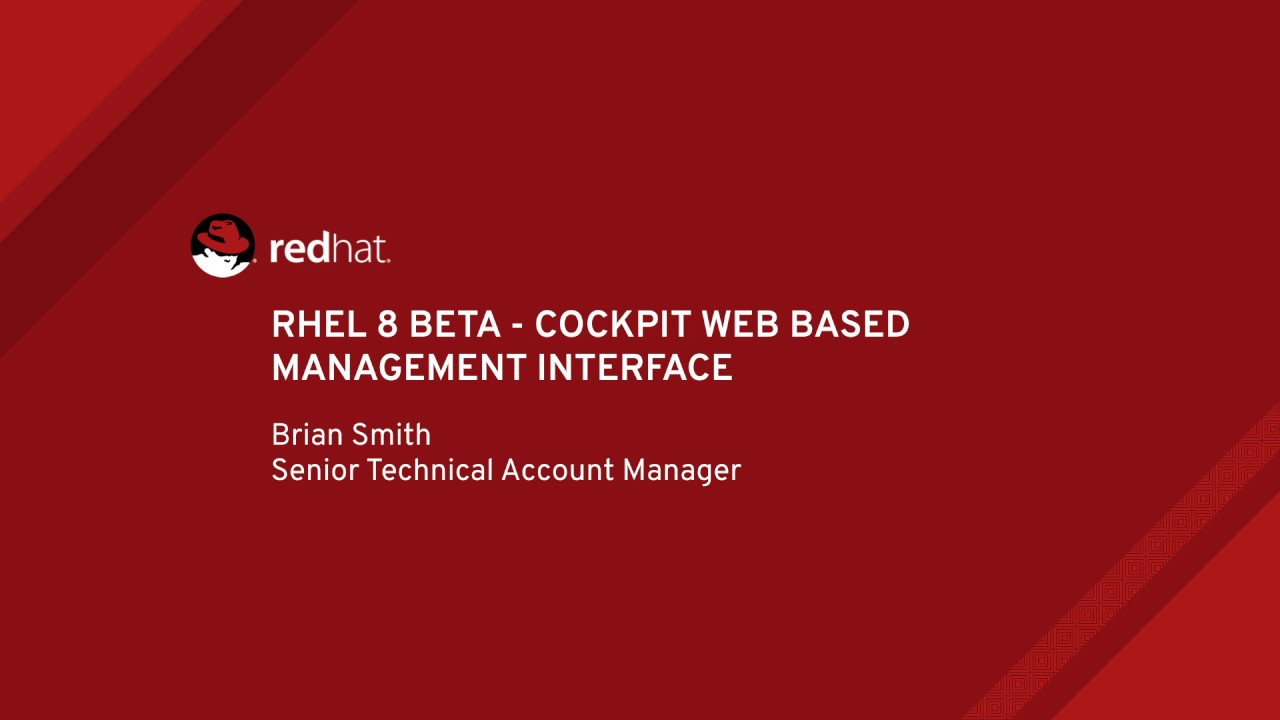 RHEL 8 Beta - Web Console (Cockpit) Interface Overview
