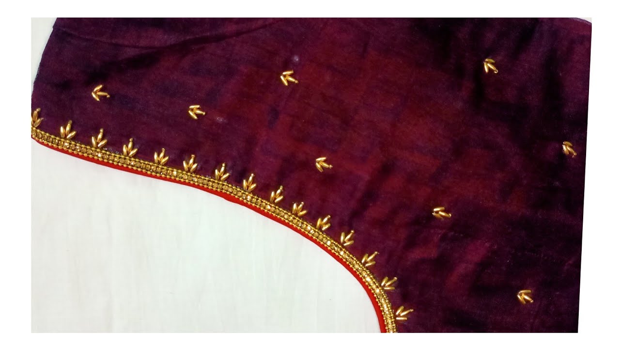 Most Beautiful simple beads design using normal needle/same like Aariwork  design/Low cost design