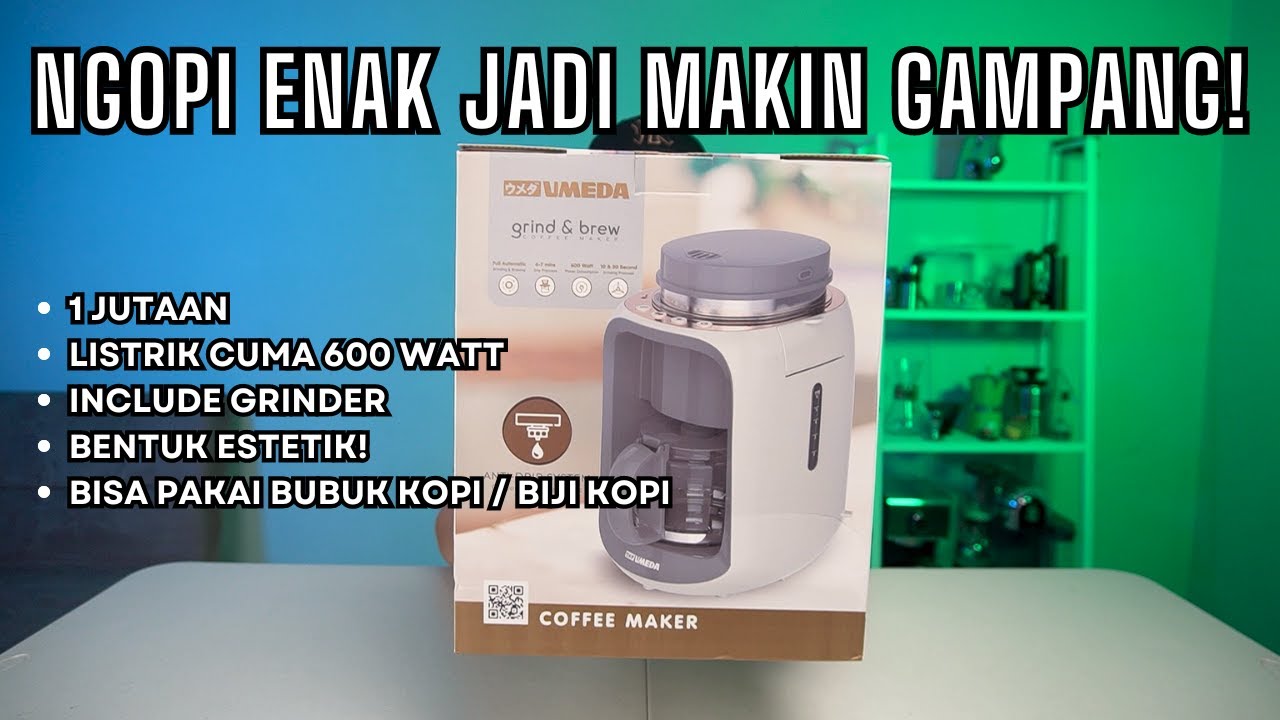 UMEDA GRIND & BREW. COFFEE MAKER INCLUDE GRINDER, NYEDUHNYA GAMPANG & HASILNYA ENAK!