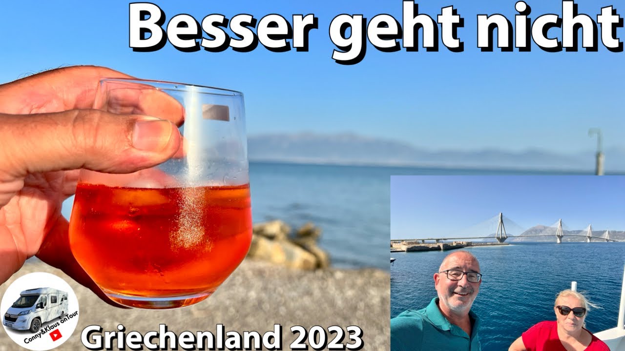 #167 besser geht nicht, weltbester Freistehplatz gegenüber der Brücke von Patras, Griechenland 2023