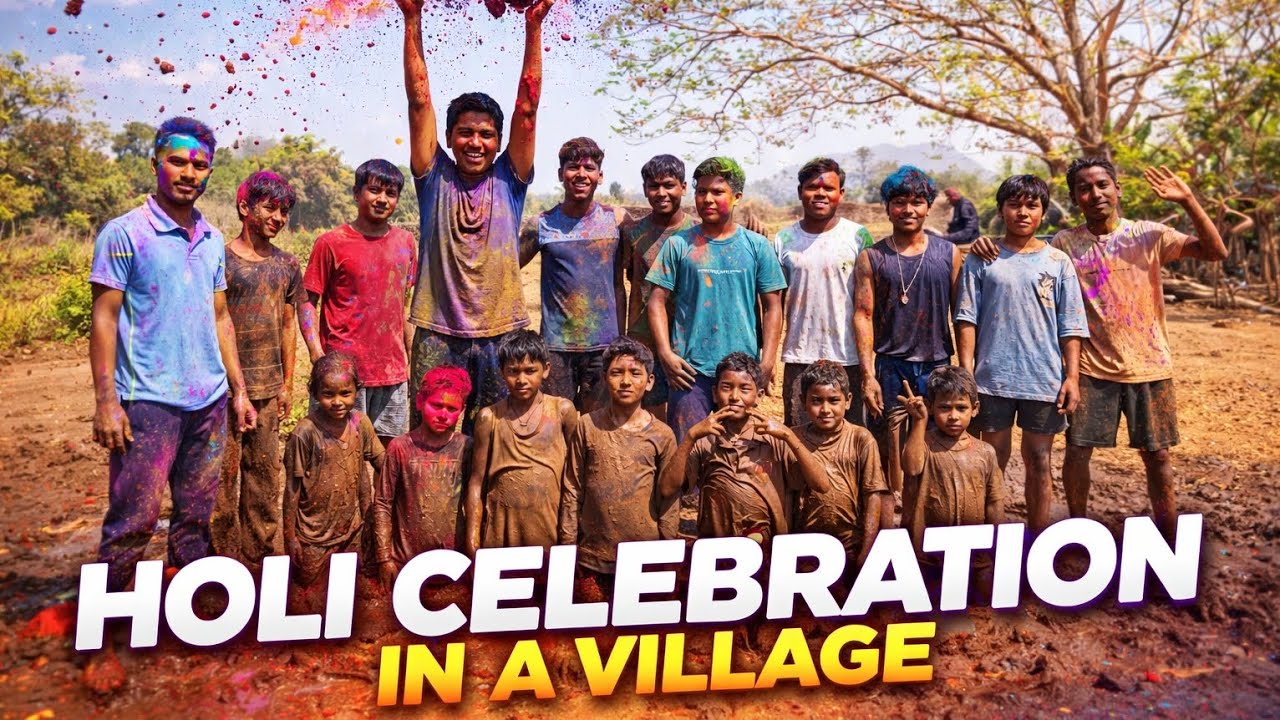 ଆମ ଗାଁ ରେ ଫୁଲ୍ ହୋଲି କେଲିଲୁ 💥 my village Holli celebration full backchodi #minivlog #comedy #vlog 
