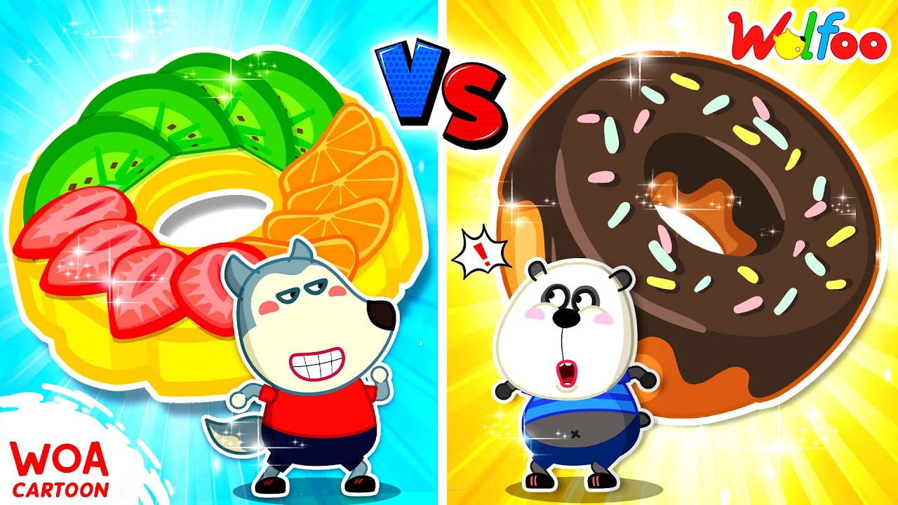Thử Thách Làm Bánh Donut Trái Cây và Donut Sô Cô La?🍩 Thói Quen Ăn Uống 🐺Hoạt Hình Wolfoo Tiếng Việt