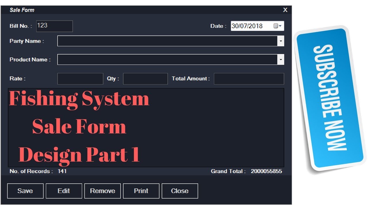 How to Create Fishing Software in C# | Part 1 Sale Form Design